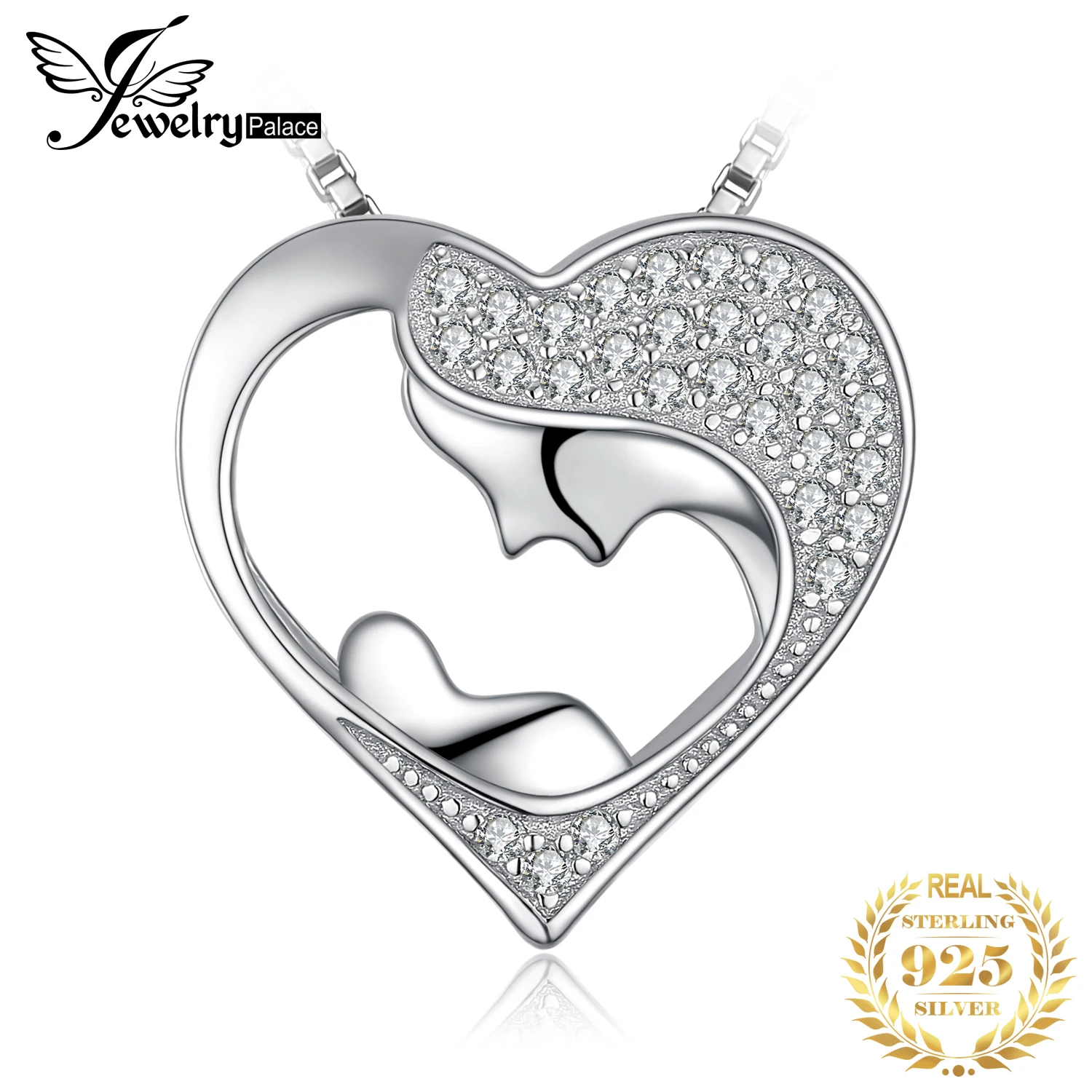 Ожерелье с подвеской из серебра 925 пробы для матери и ребенка Серебряное колье