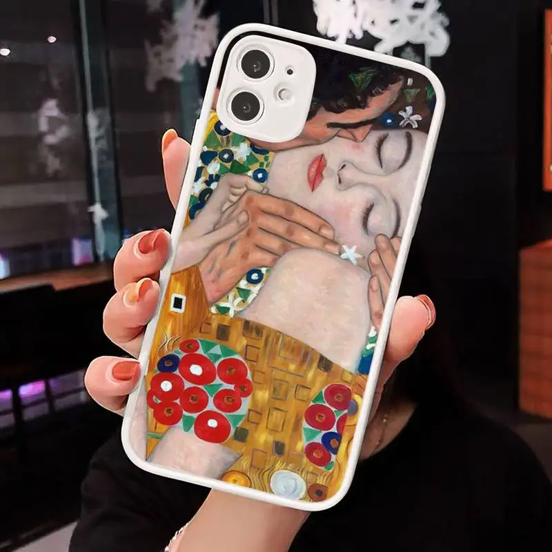 

Gustav Gustav Klimt kiss art Phone Case matte transparent For iphone 7 8 11 12 plus mini x xs xr pro max cover