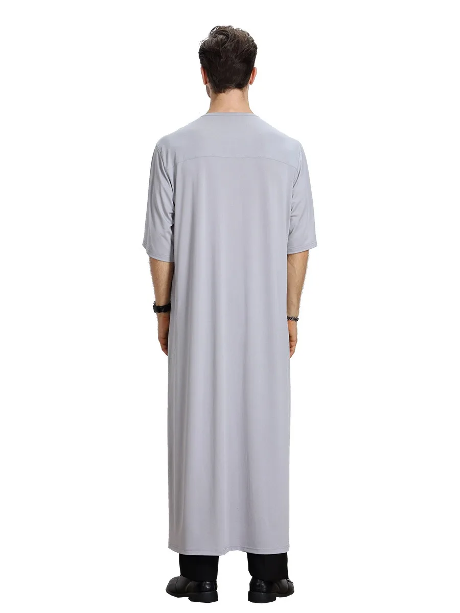 Новый мусульманский мужской Арабский исламский кафтан Jubba Thobe с рукавом до локтя