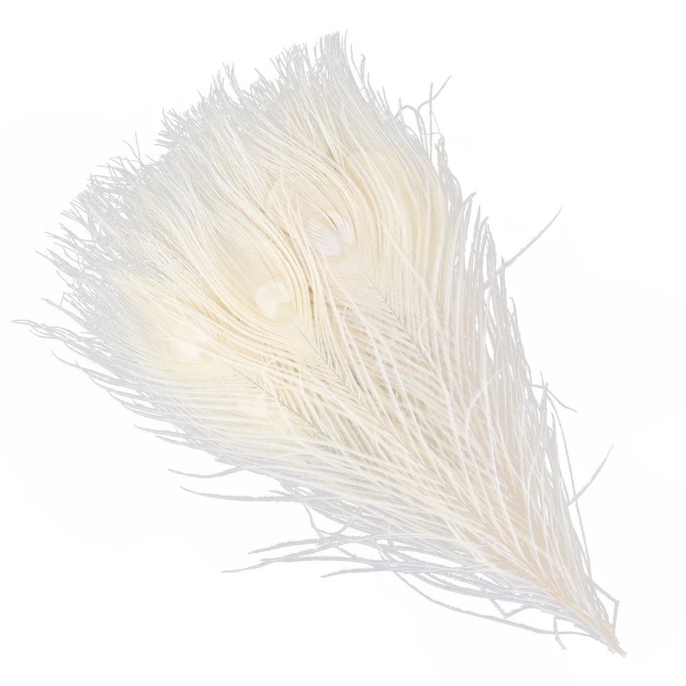 Натуральные белые перья павлина с большими глазами длина 10 12 дюймов для