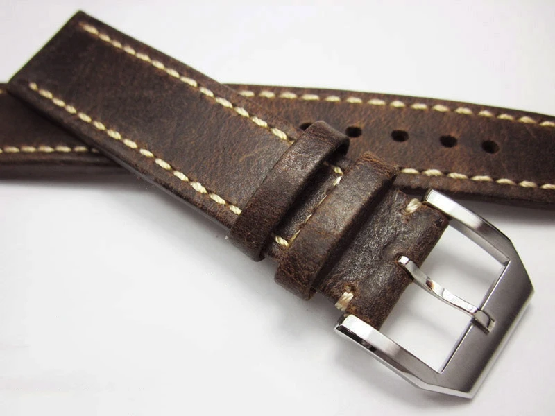 

Retro Crazy Horse Skin Watch Strap 20 21 22mm Handmade replace Watch Accessories Band Genuine Leather personalise Watchbands