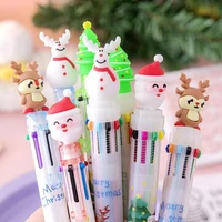 1pc cartoon multi color pen santa claus xmas tree deer ballpoint pen elementary school gift stationery merry christmas gifts pen