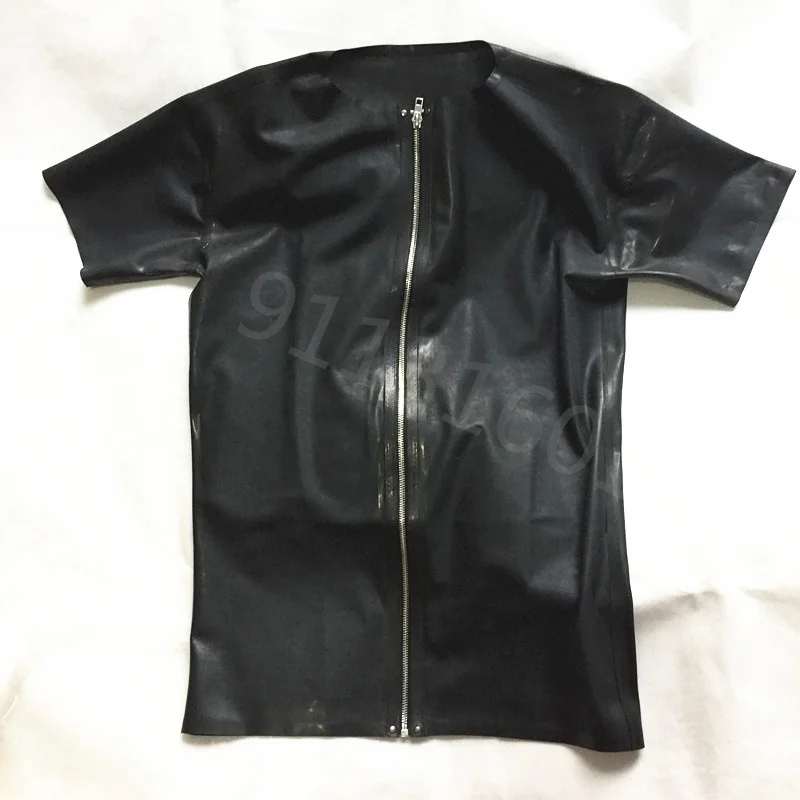 Латексный классический мужской топ ручной работы с коротким рукавом мужская