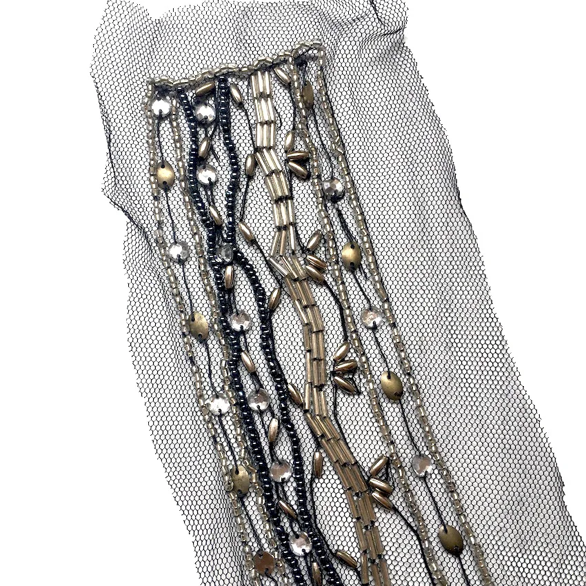 1 шт. тяжелый вышитый бисером V-образный вырез кружевной воротник Сделай Сам