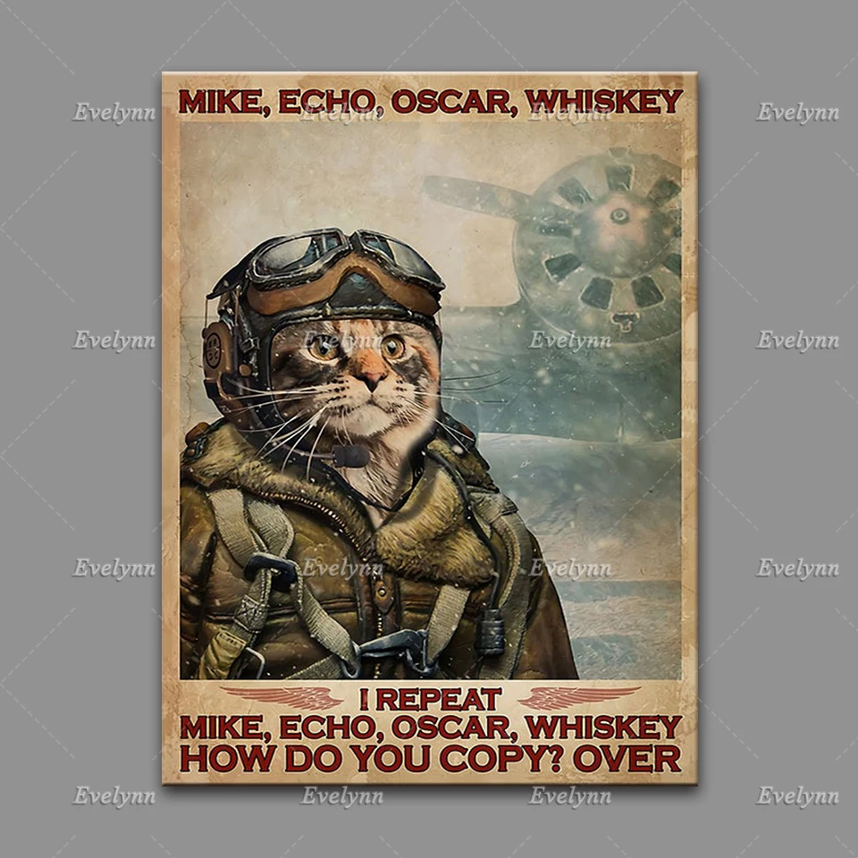 Черный плакат с котом | Смешайте свой джин с принтами "Кэтз Биттерс" на винтажной холстовой домашней декоративной стенной картине.