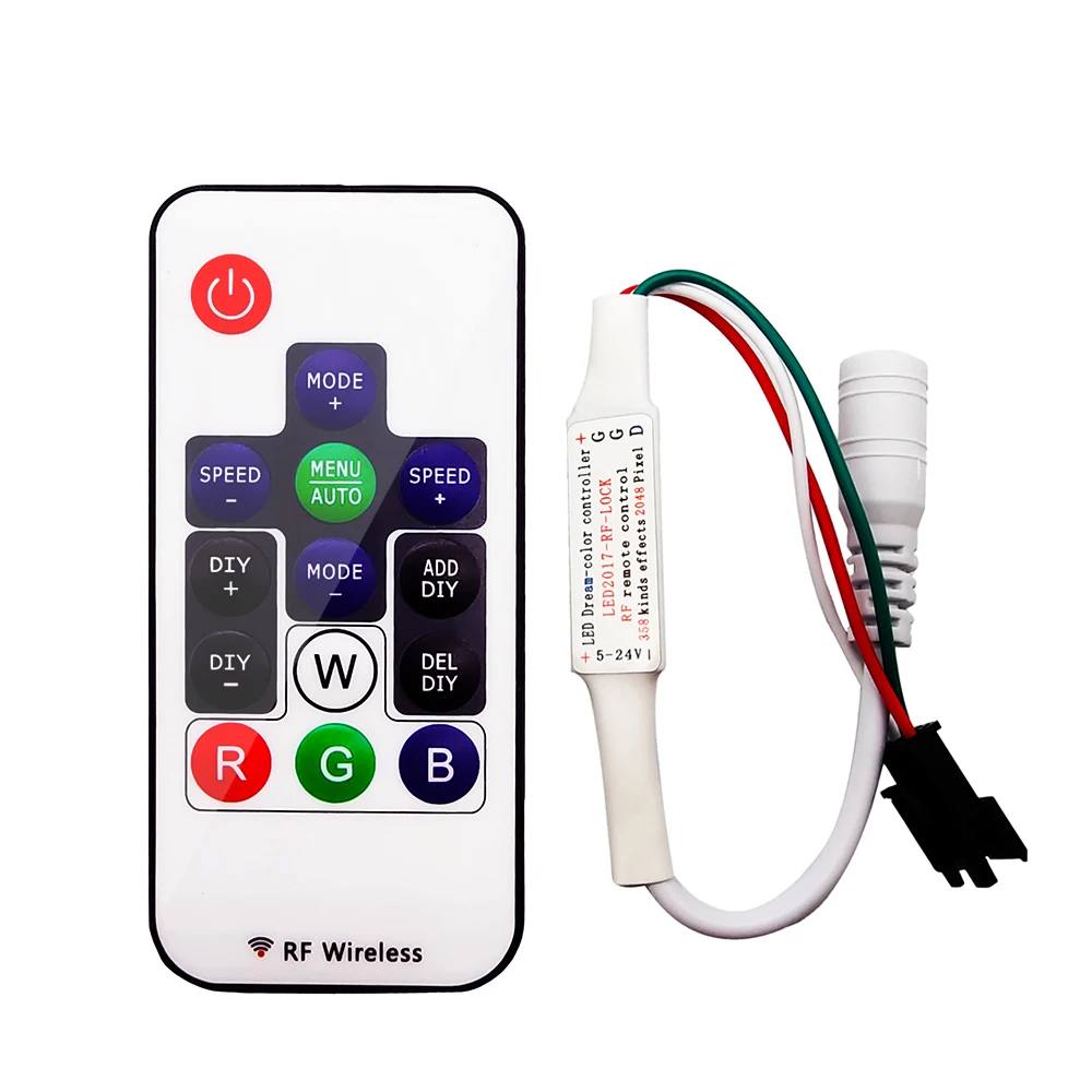 DC5-24V 14Key Controller Mini Smart DIY RF Беспроводной пульт дистанционного управления для RGB-светодиодной ленты с 3 пинами и индивидуальным адресом 358 полных цветовых режимов.