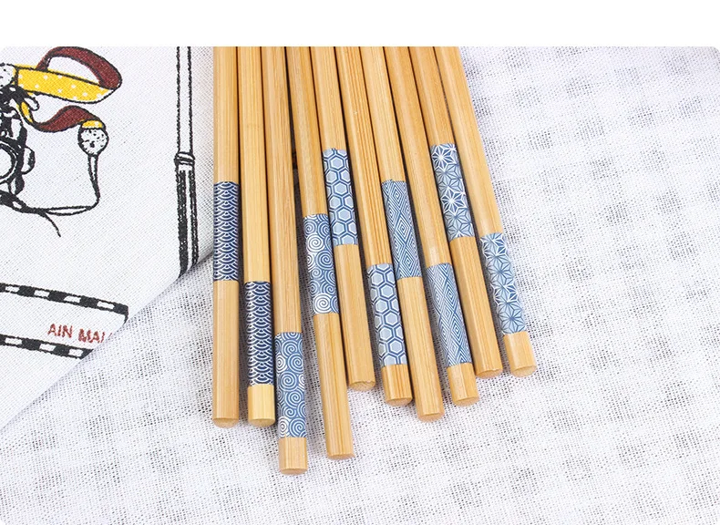 

5 pairs of household high-quality Japanese bamboo ecological chopsticks handmade wooden wooden chopsticks gift box gift set