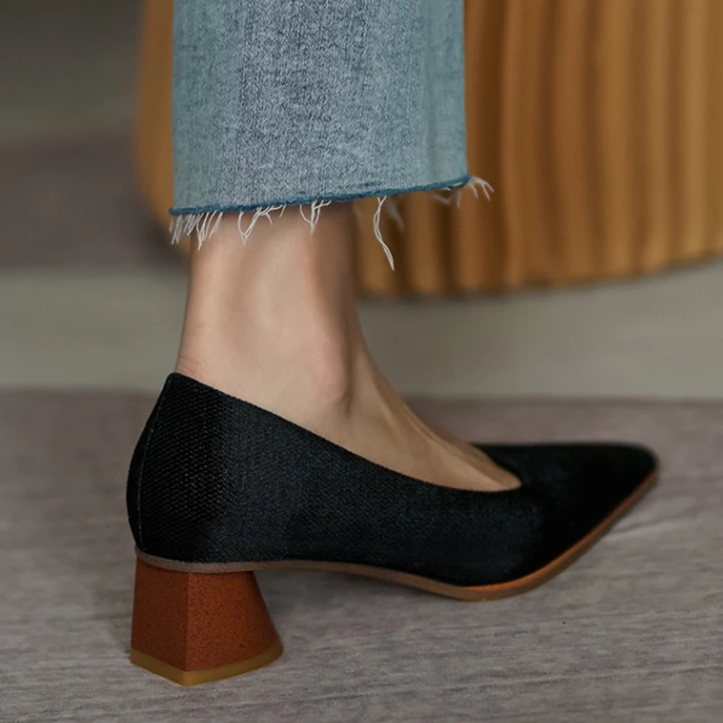 

Rizabina Women High Heel Shoes Strange Heel Suede Women Pumps Fashion Elegant Shoes Women Working Footwear Size 33-40