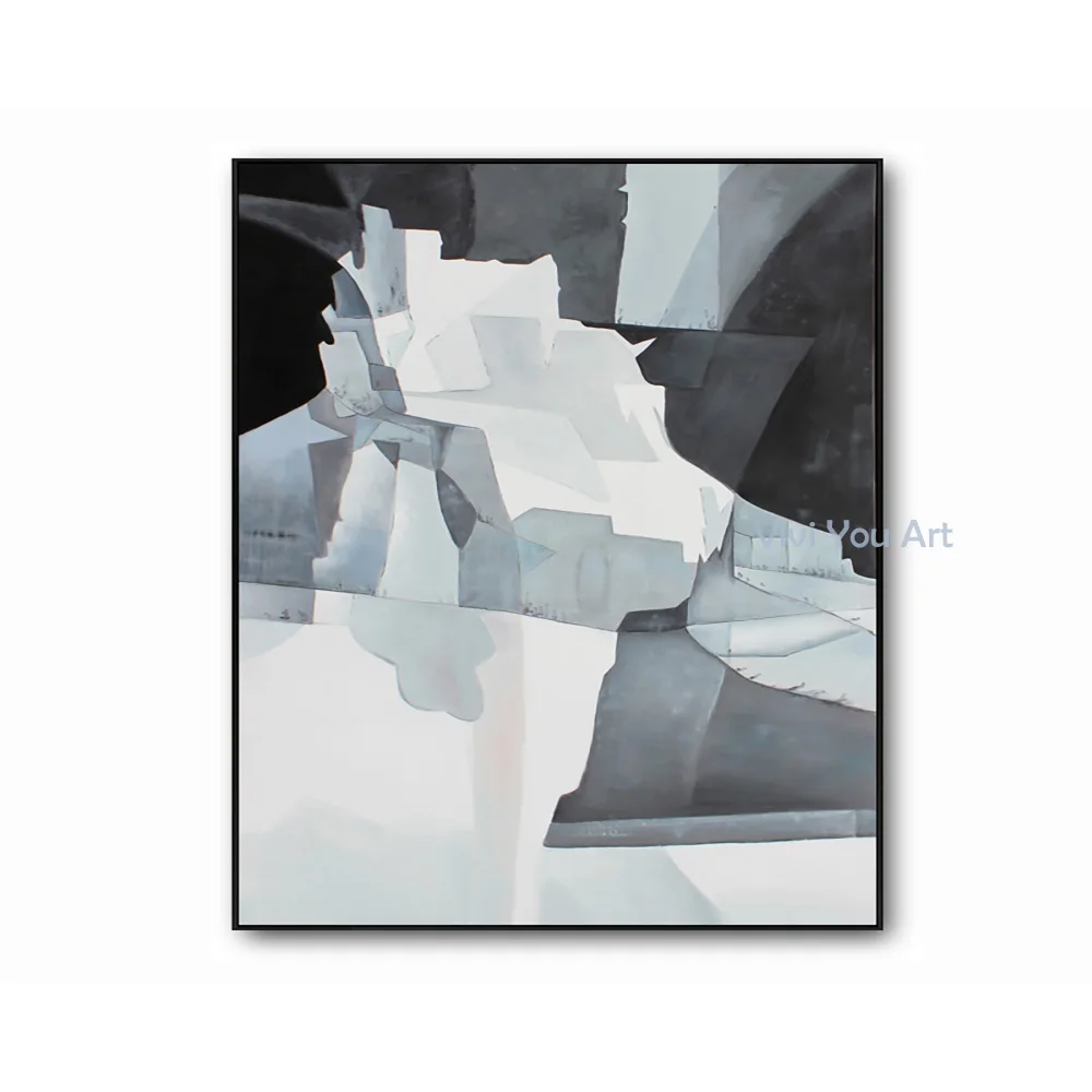 

Abstract Black and Gray Block Painting Modern Canvas Art Fashion Wall Pictures for Living Room Big Red Posters