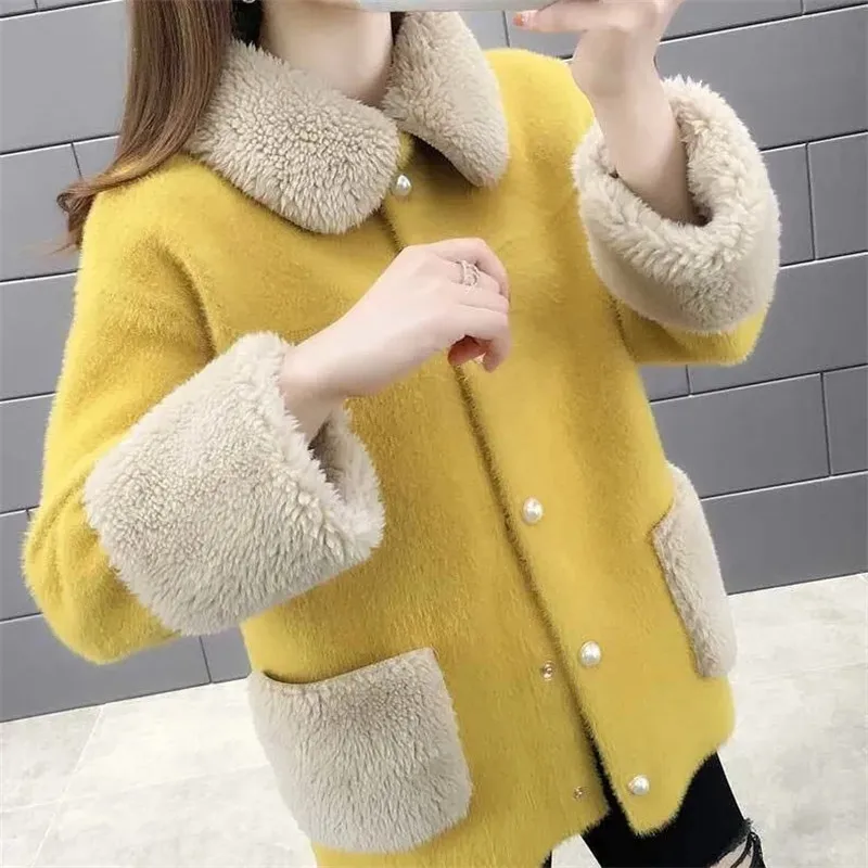 Женская куртка осенне-зимнее бархатное пальто из искусственной норки новая