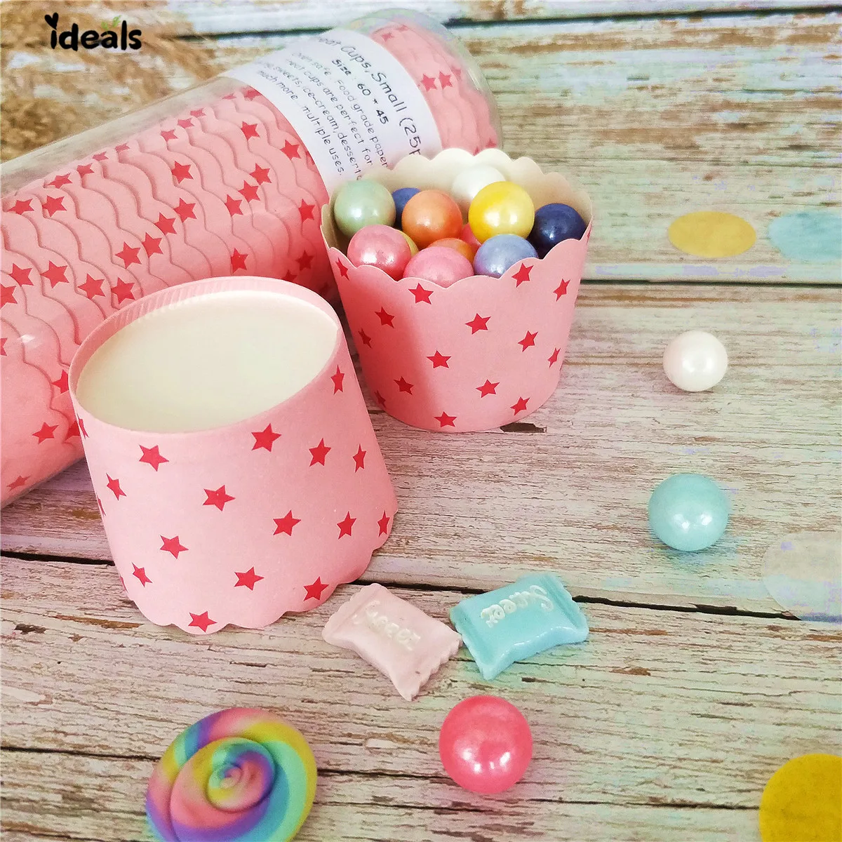 50 шт. больше темно и светильник розового цвета с полосками звездами Бумага