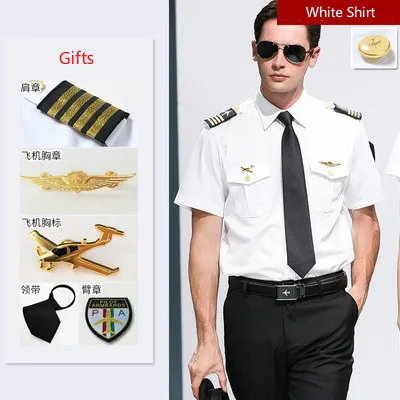 Style 8 Новое поступление, мужские высококачественные рубашки пилота, форменные комплекты, мужские рубашки с коротким рукавом, летние мужские женские рубашки - Цвет: Style 8