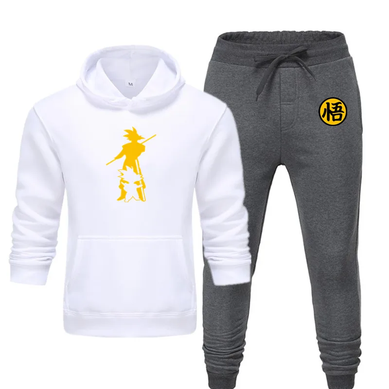 new men's hoodie suit autumn and winter warm clothing fashion printing street hoodie suit running jogging sports suit - Цвет: 5