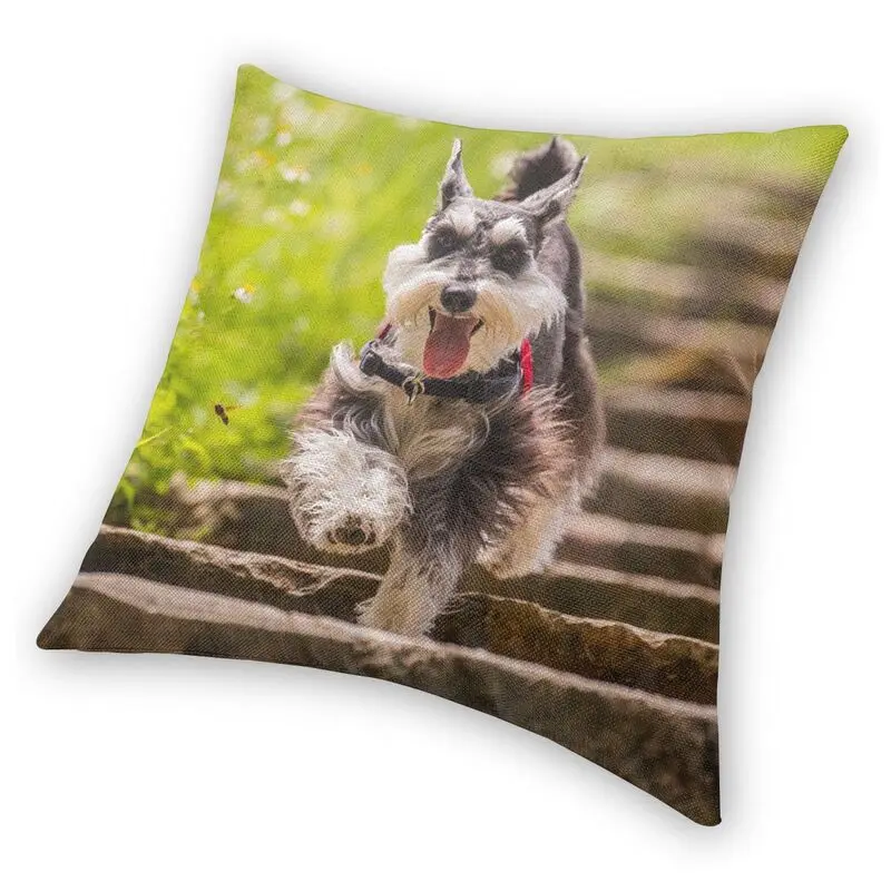 Модная миниатюрная наволочка с изображением собаки шнауцера декоративная для