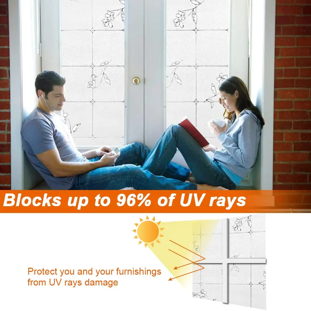 Витражная 3D пленка для окон матовая самоклеящаяся уединенная наклейка