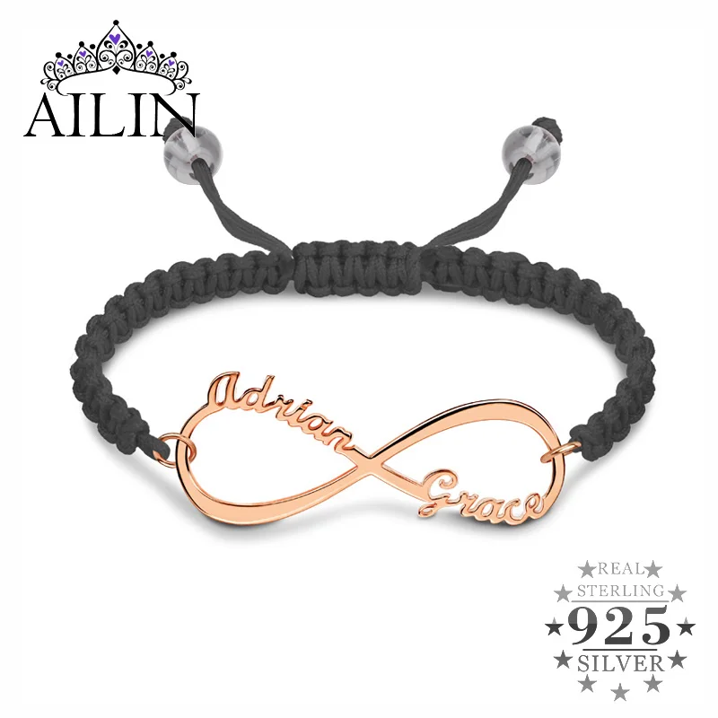 AILIN оптовая продажа индивидуальный браслет со шнуром с именем знака