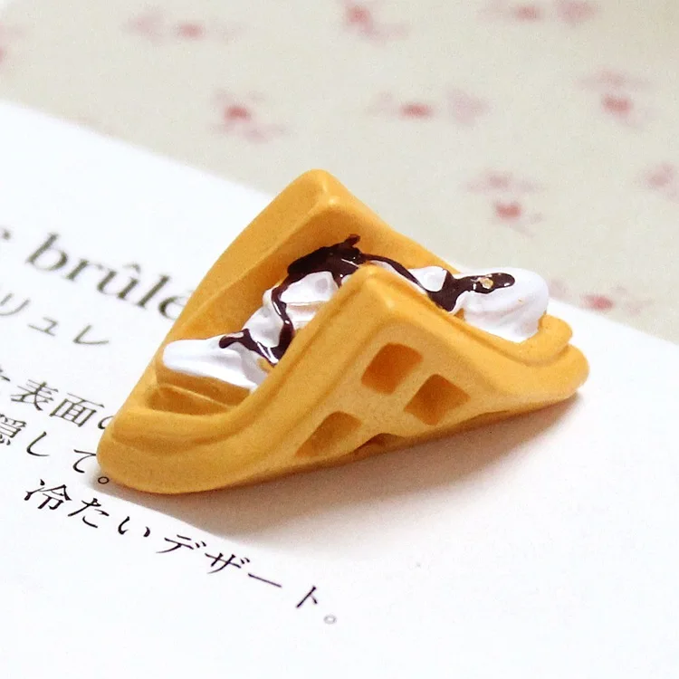 20 штук поделки смоляные наклейки вафельный Запчасти Милая многослойная Еда