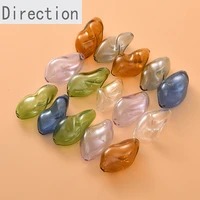 stained glass irregular twisted willow leaf hollow straight hole diy beaded bracelet necklace earring material accessories
