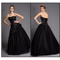 black strapless ball gown quinceanera dresses pleated floor length lace up open back sexy special occasion gowns xa044