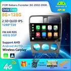 Автомагнитола для Subaru Forester SG 128-2002, 6G, 2008G, Android 10, мультимедийный видео, DVD-плеер, навигация, 2 Din, Авторадио