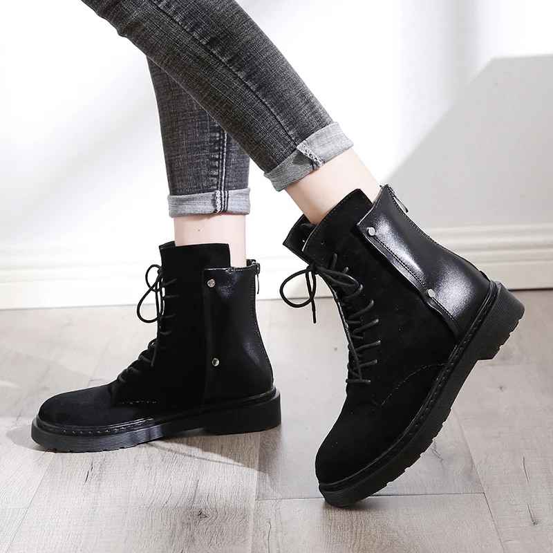 Fujin/ботильоны на молнии с пряжкой Дышащие высококачественные женские ботинки