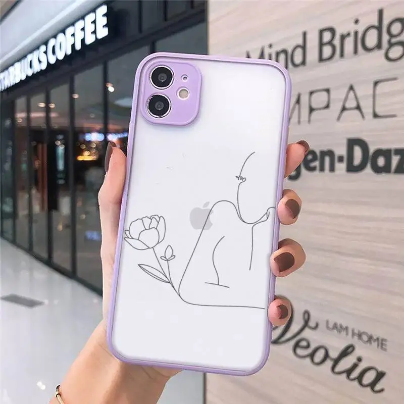 

Aesthetics Abstract line art Phone Cases matte transparent For iphone 7 8 11 12 plus mini x xs xr pro max cover