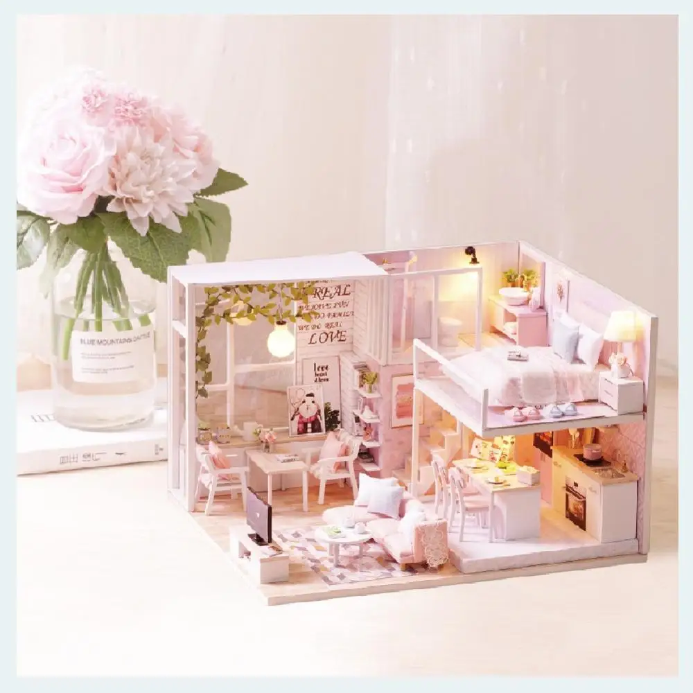 

Doll House Furniture Miniature Dollhouse DIY Miniature House Room Box Theatre Toys for Children Casa DIY Dollhouse L22C