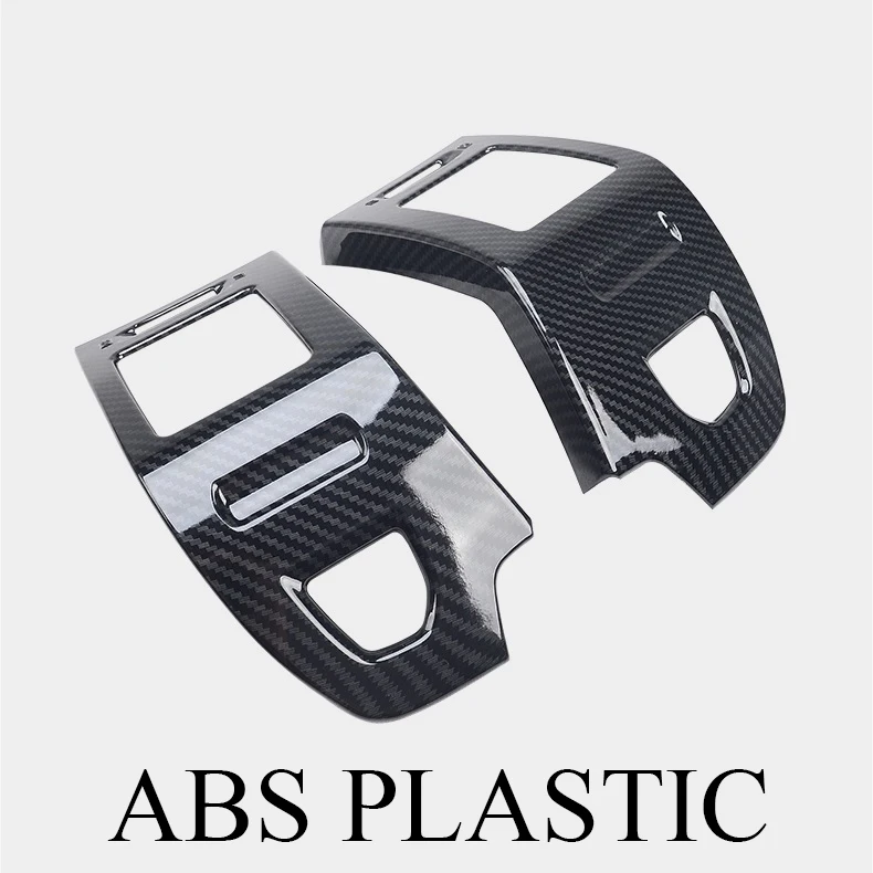 ABS set Хромированные накладки на боковые воздуховоды отверстия вентиляции отопителя кондиционера из металла и пластика под карбон для Mitsubishi Pajero IV Мицубиси Паджеро 4 - Название цвета: ABS set