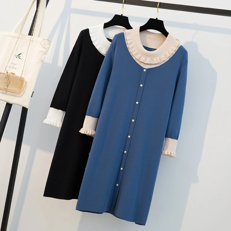 Платье женское весеннее эластичное кружевное средней длины с бусинами|Женские