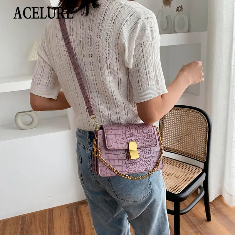 

ACELURE Fashion Women Bag Alligatore PU Leather Handbags for Women Shoulder Bag Small Flap Crossbody Bags Female Messenger Bags