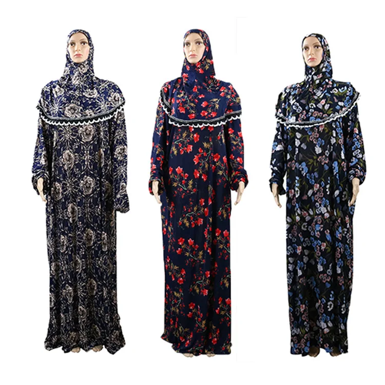 Мусульманское платье Абая из Дубая, с цветочным рисунком, ялабия мусульманская, Ближний Восток, марокканский кафтан, арабский, турецкий хал...