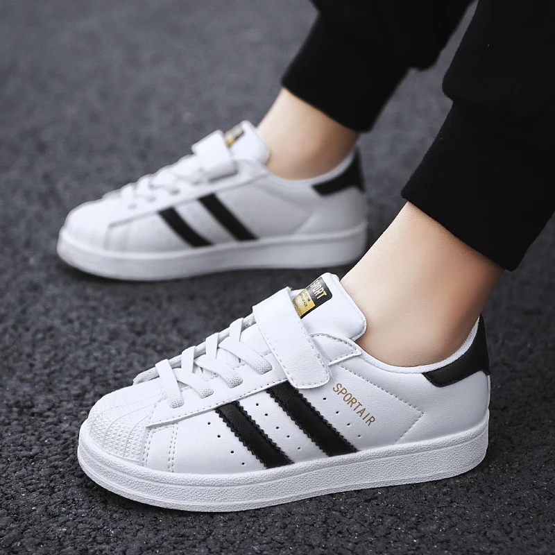 boys brand leather running shoes flat girls kids sneakers non slip children sport shoes outdoor child boy girl footwear run hot free global shipping