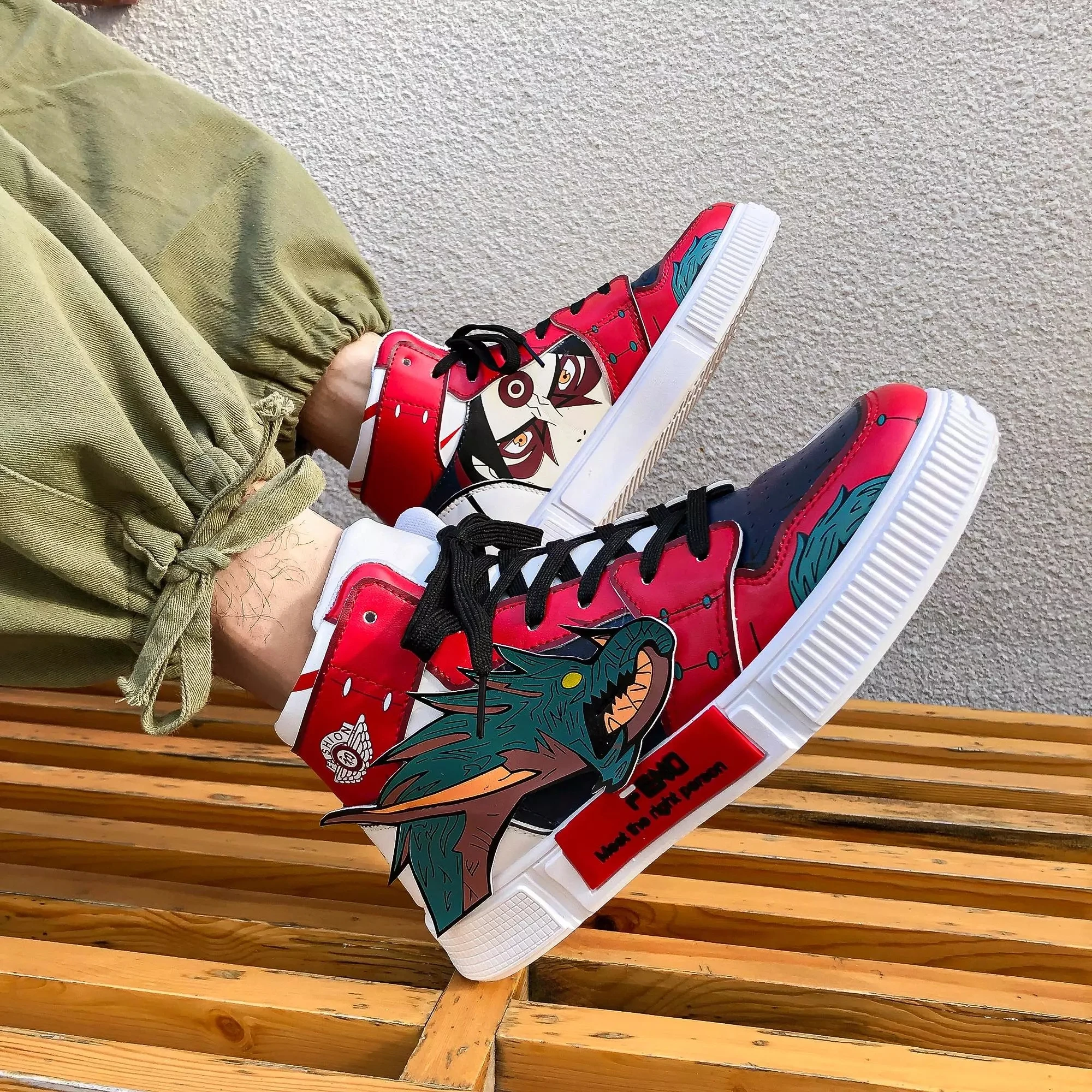 

Men Anime Running Shoes Naruto Sneakers Senju Hashirama Cosplay Women Casual Shoes High-top Vulcanized Canvas Shoes