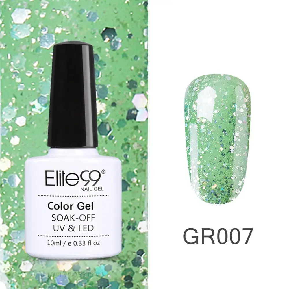 GR007 Elite99 Vernis Полупостоянный 10 мл Светодиодный УФ-гель замачиваемый пурпурный цвет светодиодный лак для ногтей нужна лампа отверждения Гель-лак - Цвет: GR007