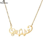 Shuangshuo ожерелье с музыкальным кулоном, Lover's Music Chic Treble G Clef Note, модные ювелирные изделия для женщин