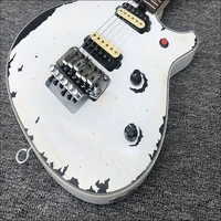2021old white glossy finish electric guitar wolfg style guitars electric dot inlaid maple fingerboard guitar neck for sale