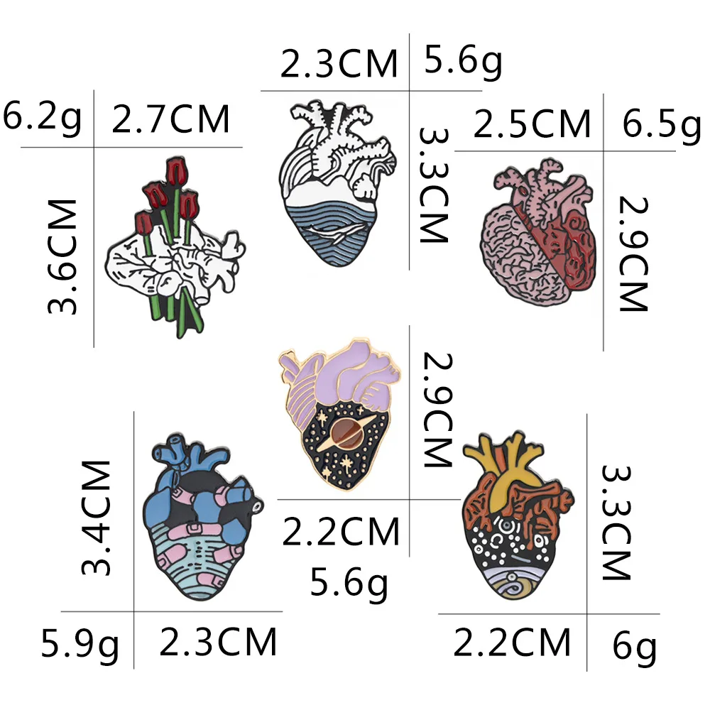 Anatomical Heart Enamel Pins Medical Anatomy Brooch Pin for Doctor and Nurse Lapel Badge Jewelry Brooches Gift | Украшения и