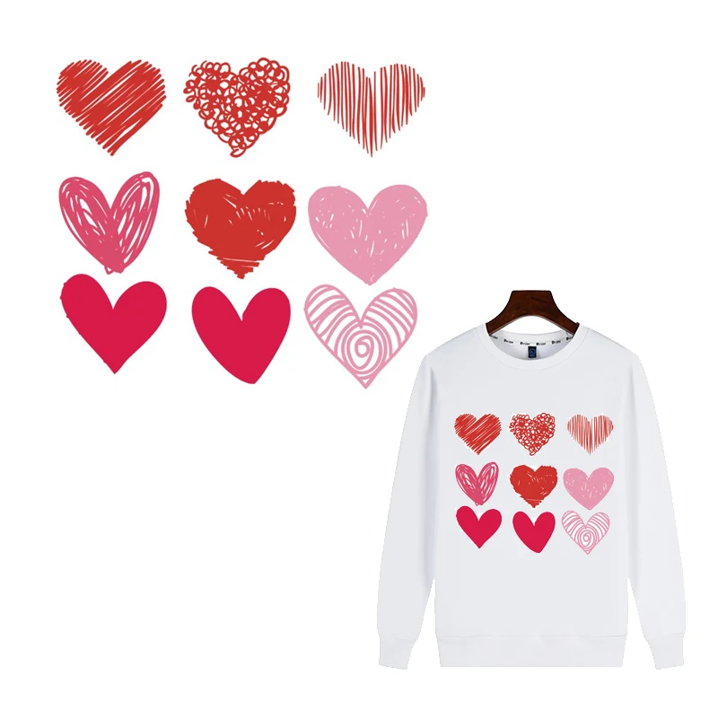 Термоклейкие нашивки с красным сердцем для одежды футболка сделай сам