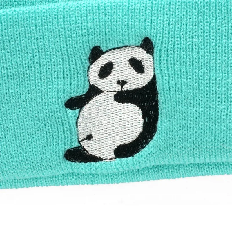 Panda embroidery knit hat fashion hip hop animal wool trend Harajuku outdoor warm | Аксессуары для одежды