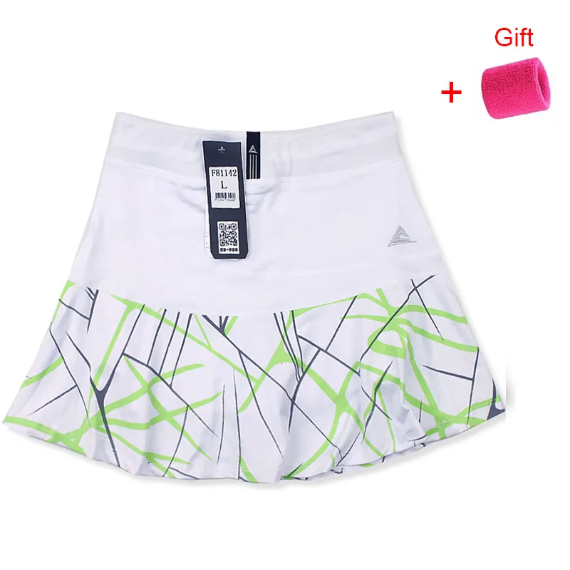 

Женская Спортивная юбка, короткая теннисная юбка для бадминтона с защитными шортами, полосатая теннисная юбка