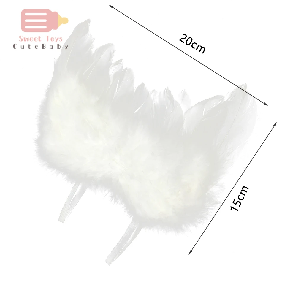 

1 Set Lovely Baby Kids White Feather Angel Wings with Headband Headwear for Infant Newborn Birthday Party Costume Photo Prop