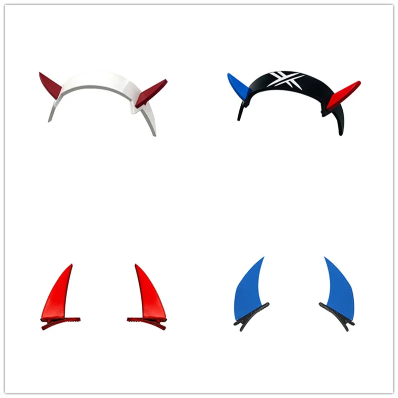 

Cute Anime DARLING in the FRANXX Horns Cosplay 02 ZERO TWO Headwear Hairclip Devil Horn 016 Hiro Horns Cosplay Accessories