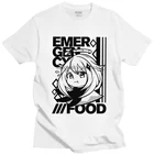 Мужская футболка Genshin Impact Emergency Food Paimon, хлопковая футболка с короткими рукавами, кавайная футболка, японские аниме-игры, топы, одежда