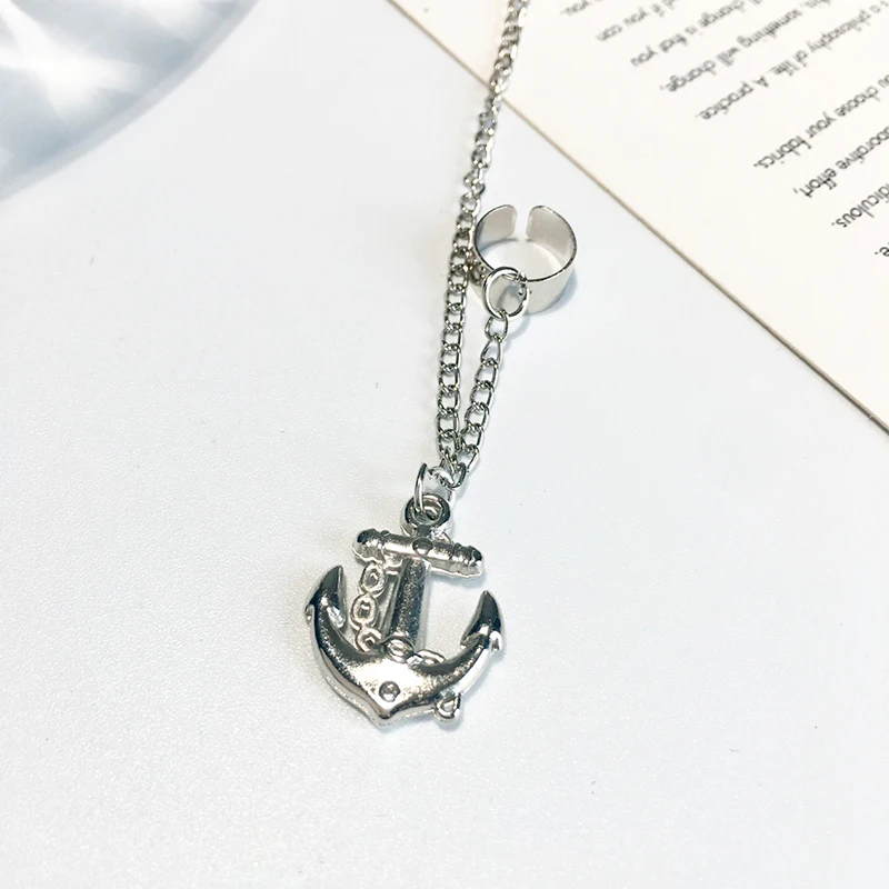 Gothic Earring Chain Anchor Love Butterfly Ear Cuff Wrap Clip on for 1 | Украшения и аксессуары