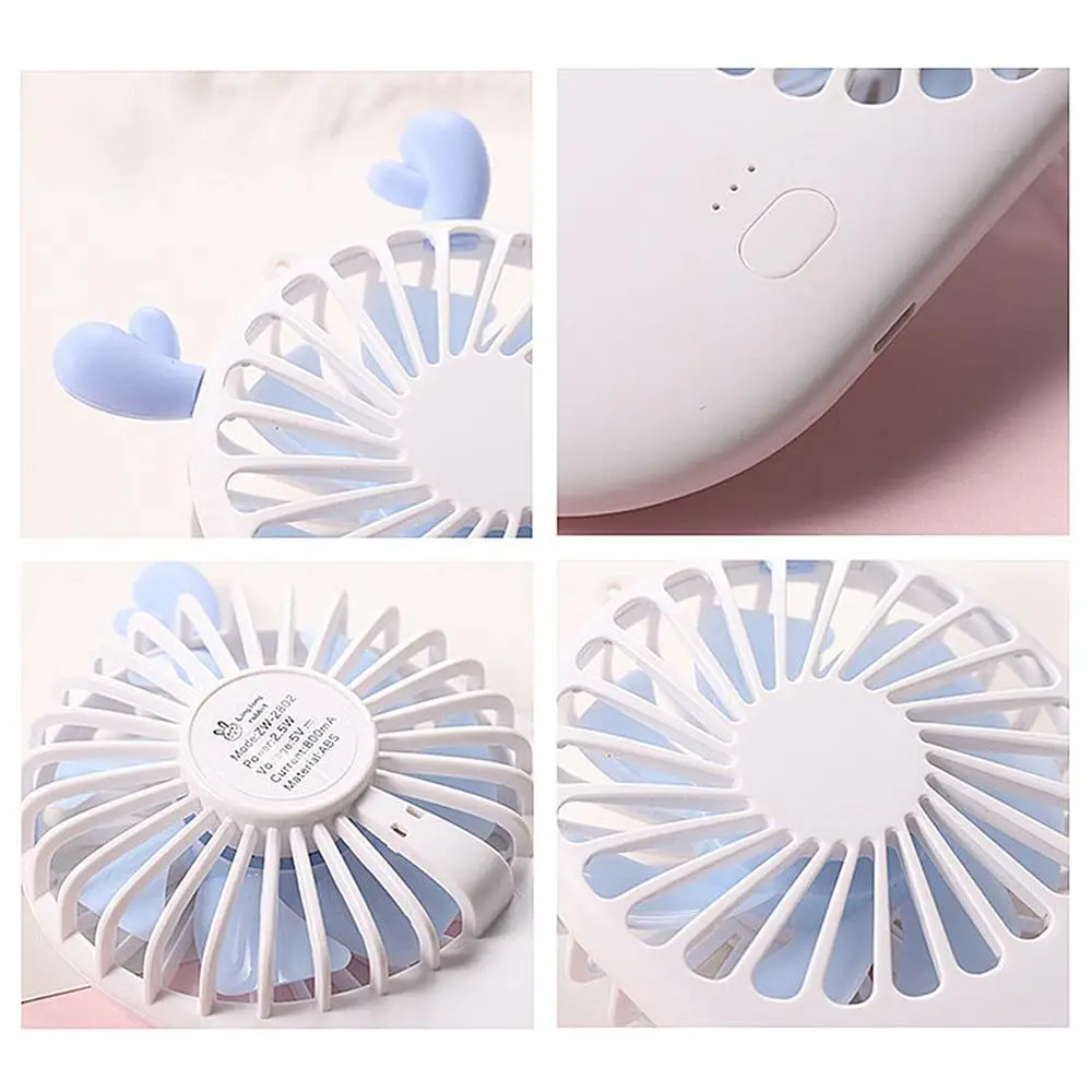 Summer 1pc Cute Portable Mini Fan Handheld USB Chargeable Desktop Fans 3 Mode Adjustable Cooler For Outdoor Travel Office | Бытовая