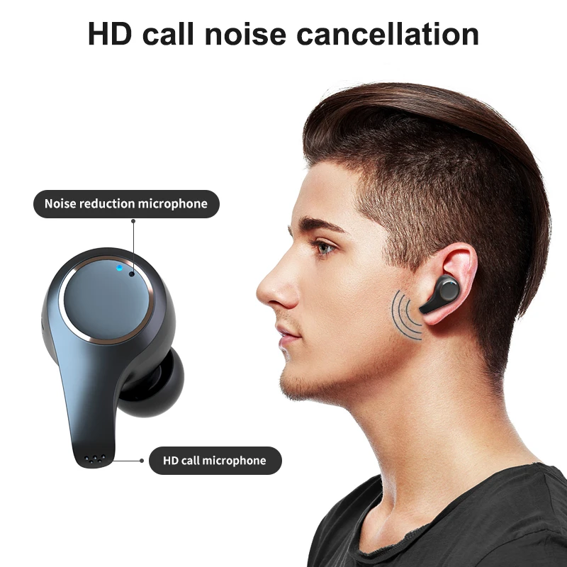

TWS V5.0 bluetooth earphone Noise reduction bluetooth earphones waterproof wireless auriculares inalambrico earbuds earphones