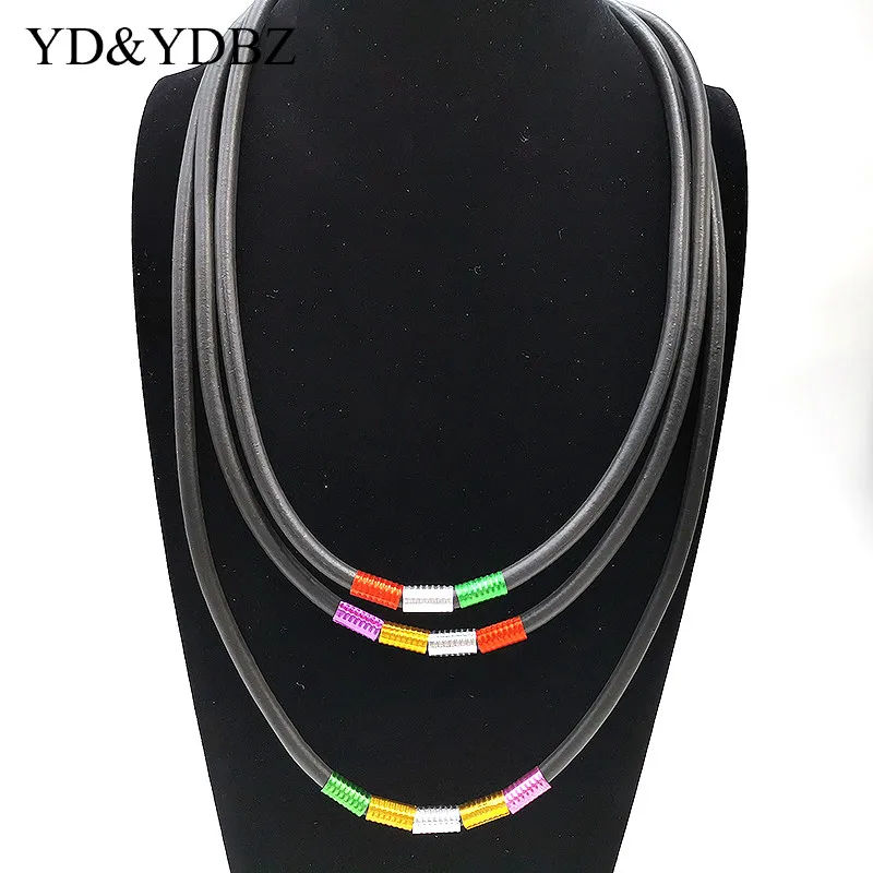 YD &amp YDBZ 2019 женское массивное ожерелье s резиновый трос разноцветный кулон 3 цепи