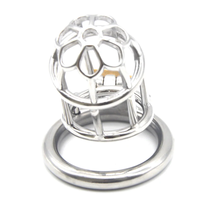 Male Chastity Device Stainless Steel Plum Blossom Head Male Chastity Cage Bondage Round Sex Ring Adult Game for Men G7-247C