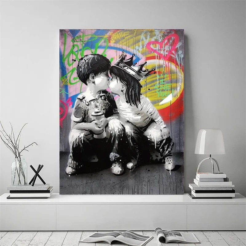 

Абстрактная живопись маслом на холсте Banksy граффити настенное искусство африканские женщины холст плакат печать настенные картины для гост...