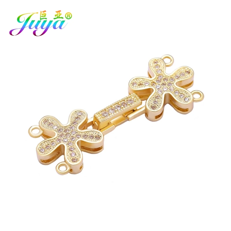 Gold Juya, сделай сам, ювелирная застежка, фурнитура ручной работы, металлическая застежка, застежки для женщин, натуральный камень, жемчуг, рукоделие, изготовление ювелирных изделий - Цвет: Gold